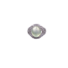 Load image into Gallery viewer, Prehnite ring in sterling silver with diamonquie