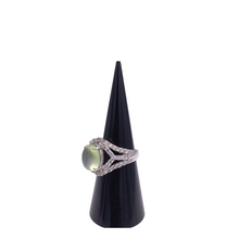 Load image into Gallery viewer, Prehnite ring in sterling silver with diamonquie