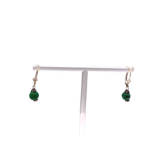Load image into Gallery viewer, Burmese Jade bead earrings of a jewelry set, with sterling silver French lock