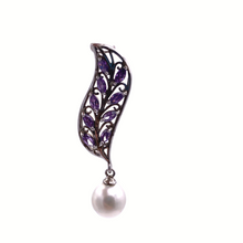 Load image into Gallery viewer, Pearl Pendant with Amethyst In sterling silver