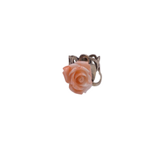 Cargar imagen en el visor de la galería, Angel Skin Rose shaped Coral Ring in Sterling Silver