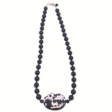 Load image into Gallery viewer, Black Onyx Necklace with Agate Pendant In sterling silver