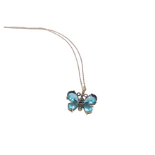 Cargar imagen en el visor de la galería, Sterling Silver Necklace with Butterfly shape in Blue Topaz