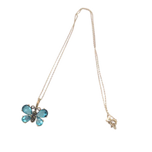 Cargar imagen en el visor de la galería, Sterling Silver Necklace with Butterfly shape in Blue Topaz
