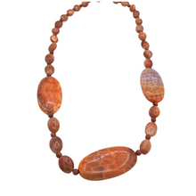 Load image into Gallery viewer, Fire agate Necklace with Oval shape pendants