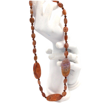 Load image into Gallery viewer, Fire agate Necklace with Oval shape pendants