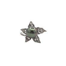 Load image into Gallery viewer, Black Pearl Ring in sterling Silver