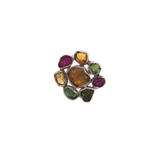 Load image into Gallery viewer, Multi - Color Tourmaline ring and earrings Set