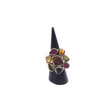 Load image into Gallery viewer, Multi - Color Tourmaline ring and earrings Set
