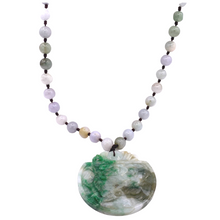 Cargar imagen en el visor de la galería, Burmese Jade bead necklace with circle shaped pendant