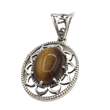 Load image into Gallery viewer, Yellow Tiger's eye Pendant in sterling silver