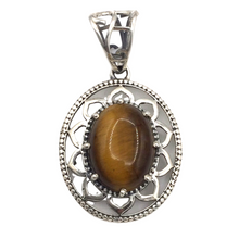 Load image into Gallery viewer, Yellow Tiger's eye Pendant in sterling silver