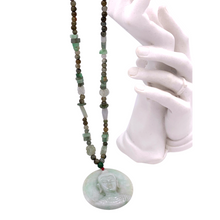 Load image into Gallery viewer, Burmese Jade Necklace with Buddha Figure pendant