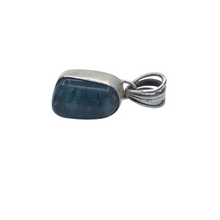 Load image into Gallery viewer, Blue Tourmaline Cabochon in sterling silver setting pendant