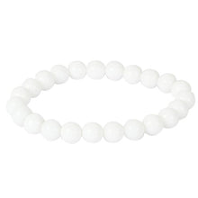 将图片加载到图库查看器,White Agate bead bracelet with elastic string