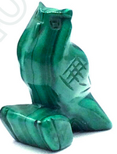 Загрузить изображение в средство просмотра галереи, Hand-Carved Malachite Owl Figurines