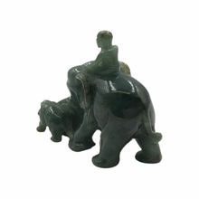 Load image into Gallery viewer, Hand-Carved Jade Elephants Figurine