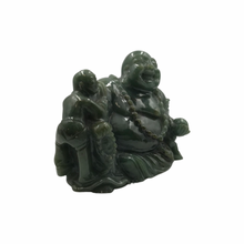 Load image into Gallery viewer, Hand-Carved Happy Buddha Jade Statue