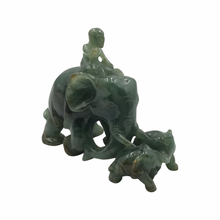 Load image into Gallery viewer, Hand-Carved Jade Elephants Figurine