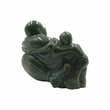 Load image into Gallery viewer, Hand-Carved Happy Buddha Jade Statue