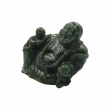Load image into Gallery viewer, Hand-Carved Happy Buddha Jade Statue