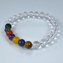 Cargar imagen en el visor de la galería, Seven Chakras Bracelet Combined With Clear Quartz
