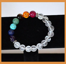 Cargar imagen en el visor de la galería, Seven Chakras Bracelet Combined With Clear Quartz