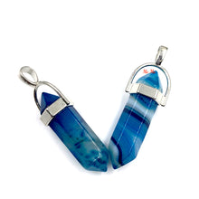 Load image into Gallery viewer, Two Blue Agate Point Pendants