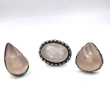 Load image into Gallery viewer, Indian Rose Quartz Ring (silver coated)