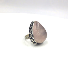 Load image into Gallery viewer, Indian Rose Quartz Ring (silver coated)
