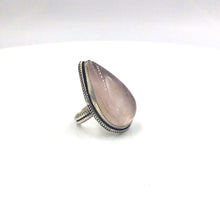 Load image into Gallery viewer, Indian Rose Quartz Ring (silver coated)