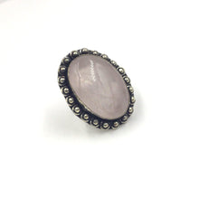 Load image into Gallery viewer, Indian Rose Quartz Ring (silver coated)
