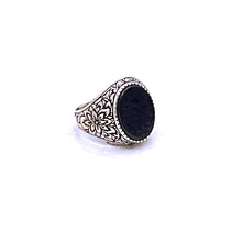 Load image into Gallery viewer, Black Onyx Men Ring with Sterling Silver
