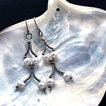 Load image into Gallery viewer, Natural Freshwater Hanging Earrings with Sterling Silver
