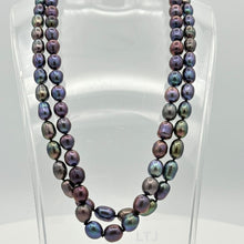 Load image into Gallery viewer, Black Potato Pearl necklace 18&quot; 925
