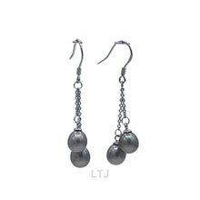 Load image into Gallery viewer, 2 pearls chain earring 925
