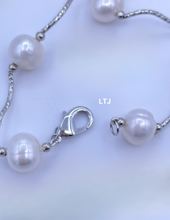 将图片加载到图库查看器，Round pearl (Metal Twisted Link) Necklace 36&quot; 10mm
