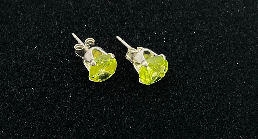 Gemstone with Silver Soft Prong Earrings Medium