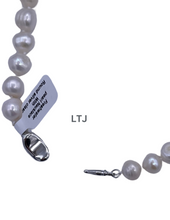 将图片加载到图库查看器，Freshwater pearl necklace with round silver clasp 8mm 18&quot;
