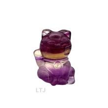 将图片加载到图库查看器，Rainbow Fluorite Cat Figurine
