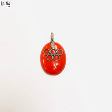 Load image into Gallery viewer, Coral Cabochon Pendant in Sterling Silver
