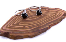 将图片加载到图库查看器，Black Onyx with Silver Lever Back Earring

