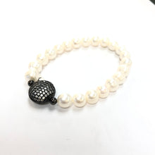 Load image into Gallery viewer, White Pearl with Crystal Bracelet

