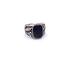 Load image into Gallery viewer, Black Onyx Men Ring with Sterling Silver
