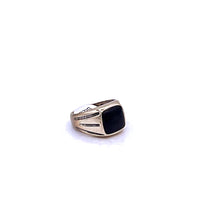 Load image into Gallery viewer, Black Onyx Men Ring with Sterling Silver
