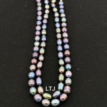 Load image into Gallery viewer, Black Potato Pearl necklace 18&quot; 925
