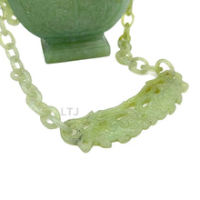 Load image into Gallery viewer, Majestic Jade Vase with Dragon Motifs and Kranok-Adorned Links
