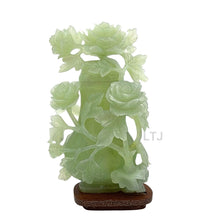 Load image into Gallery viewer, Exquisite Single-Stone Jade Vase with Floral Motifs
