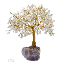 将图片加载到图库查看器，Gold wire-wrapped Gemstone Tree (Large Size)
