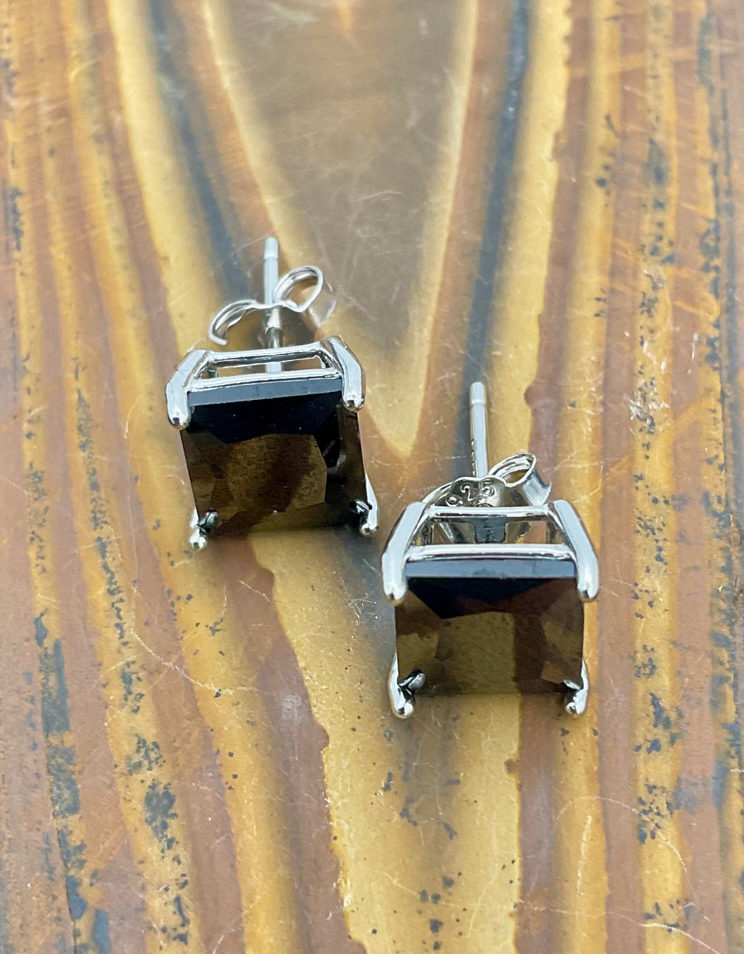 Black Onyx Square Hook Earring